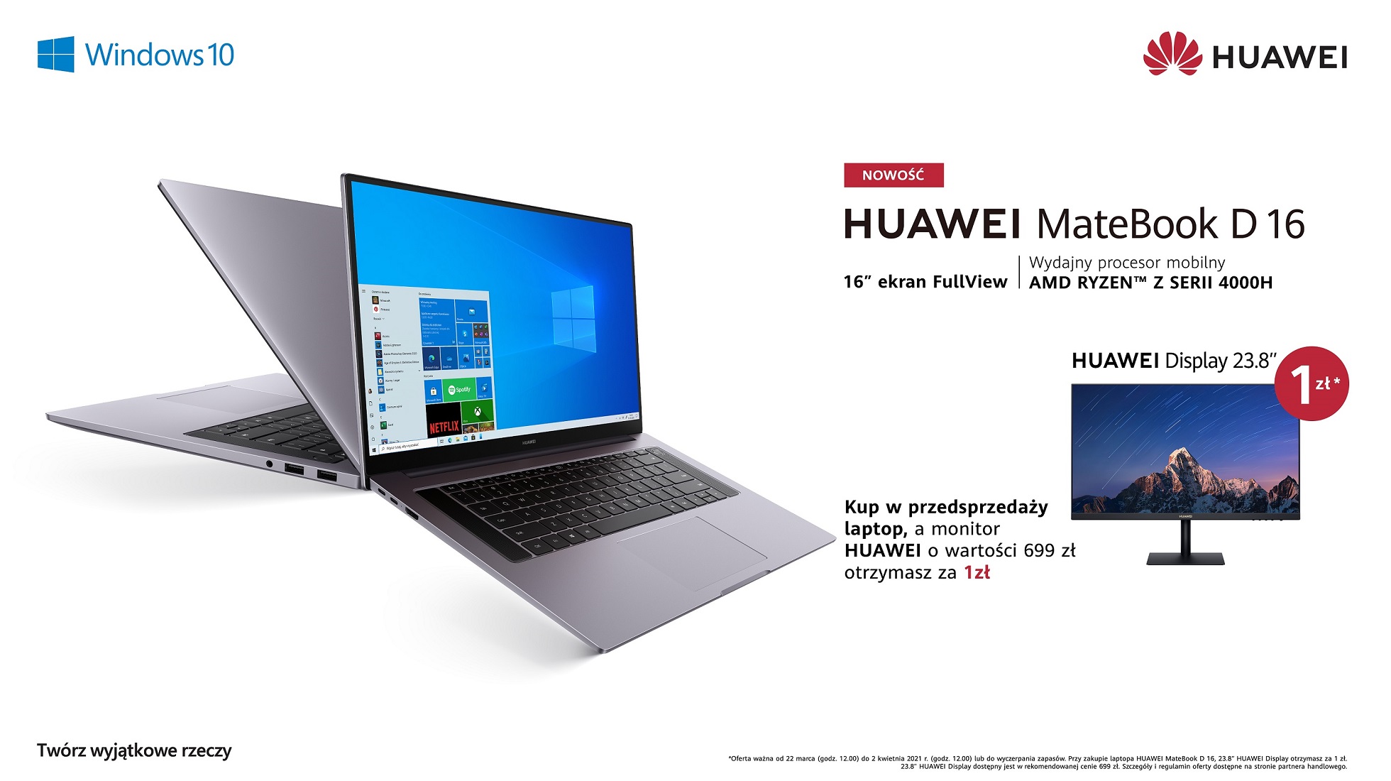 Huawei MateBook D 16 – pierwszy laptop marki z 16-calowym ekranem, już w sprzedaży w Polsce