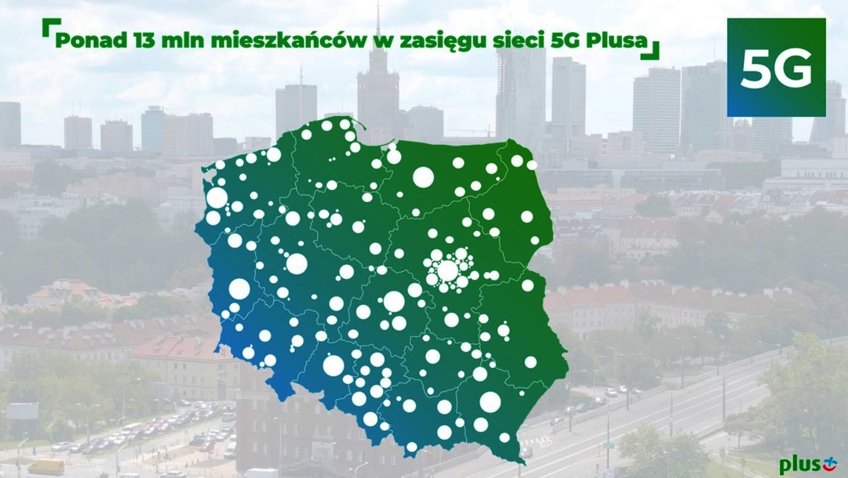 Kolejny milion mieszkańców Polski w zasięgu 5G w Plusie