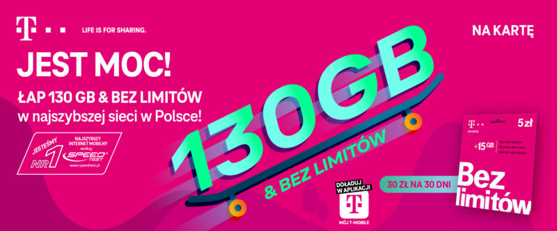 az 130 gb na 30 dni za 30 zl dla klientow t mobile na karte