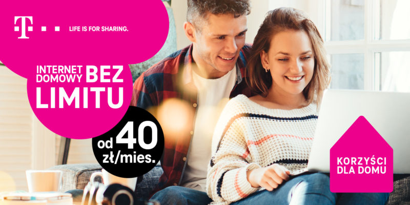 t mobile z kampania promujaca nielimitowany internet domowy w calej polsce i