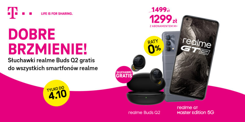wybierz swoj smartfon realme i zgarnij sluchawki bezprzewodowe