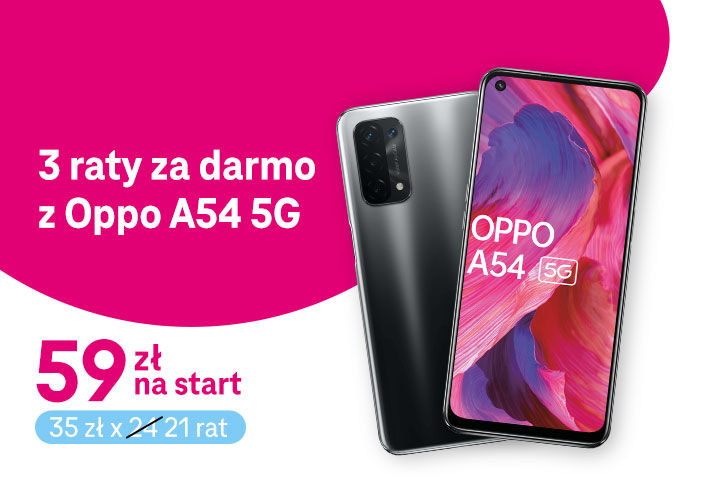 Trzy raty gratis na OPPO A54 5G w T-Mobile