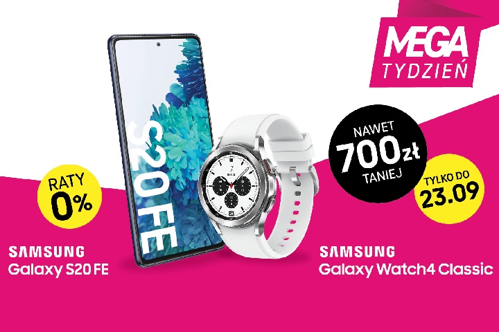 MEGA TYDZIEŃ w T-Mobile: wybierz smartfon Samsung ze smartwatchem i zgarnij rabat do 700 zł
