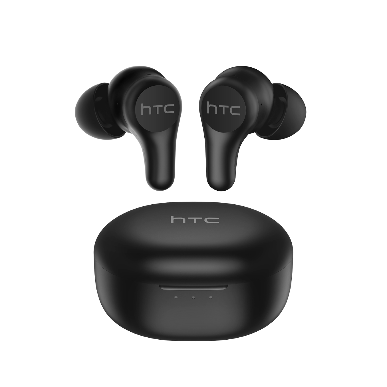 HTC True Wireless Earbuds Plus   black  earbuds and case   back