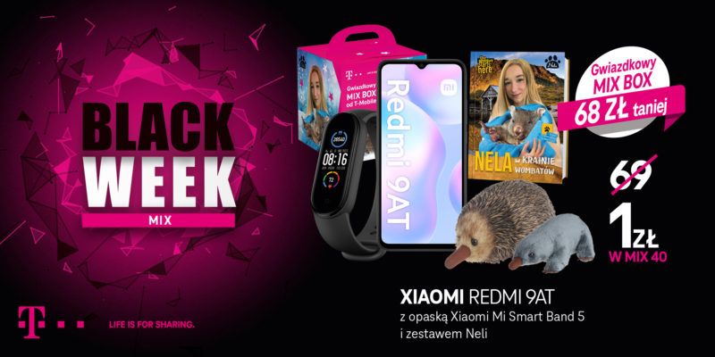 black week w t mobile mix xiaomi redmi 9at z opaska