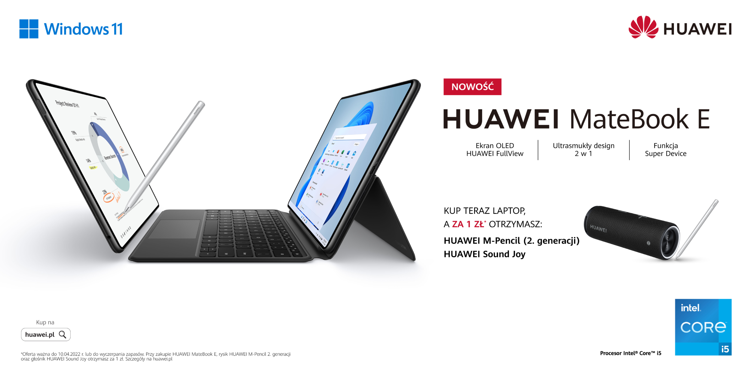 Dwa nowe modele laptopów w ofercie Huawei – rusza sprzedaż Huawei MateBook E i Huawei MateBook 16