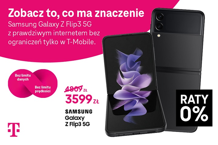 Samsung Galaxy Z Flip 3 5G teraz nawet o 1200 zł taniej w T-Mobile