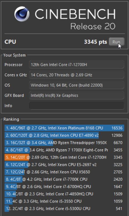 cinebench battery