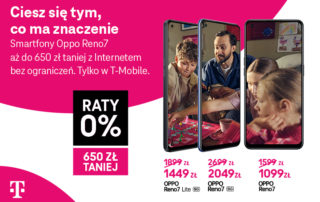 Startuje promocja na smartfony OPPO z serii Reno7 w T-Mobile – do 650 zł taniej i w ratach 0%