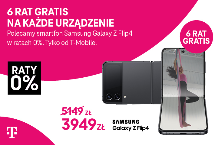 Wybierz Samsung Galaxy Z Flip4 5G w T-Mobile i pierwsze 6 rat zgarnij w prezencie