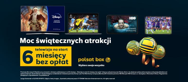 Świąteczne oferty Polsat Box – telewizja na start 6 miesięcy bez opłat