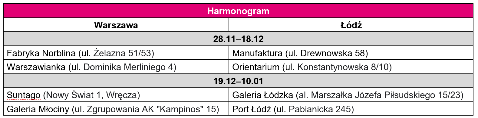 swiateczne prezenty   harmonogram