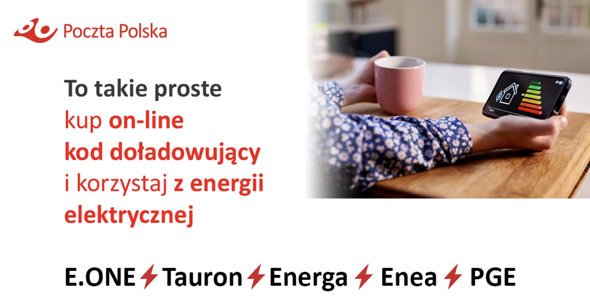 Poczta Polska uruchomiła nowy serwis do zakupu kodu doładowania licznika energii