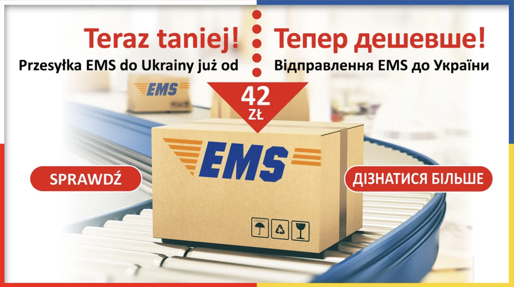 Korzystniejsze ceny przesyłek EMS pomiędzy Polską a Ukrainą