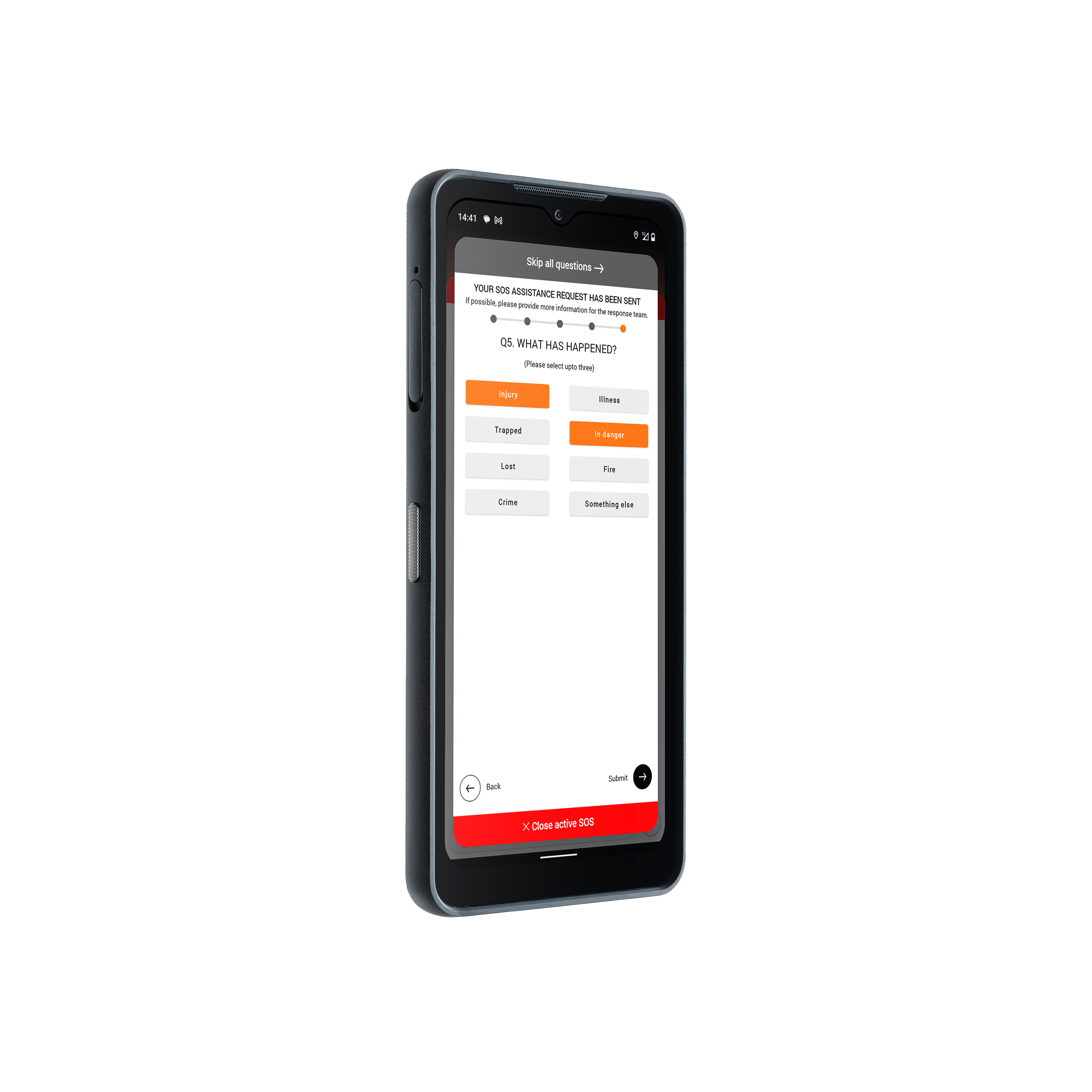 Cat S75   Left   Bullitt Satellite Messenger   SOS Questionnaire