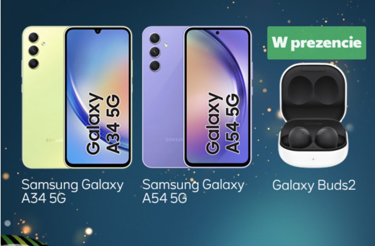 Smartfony 5G – Samsung Galaxy A34 5G oraz Samsung Galaxy A54 5G w promocji ze słuchawkami Galaxy Buds2 w Plusie