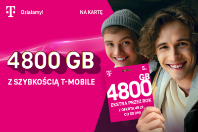 4800 GB ekstra przez rok od T-Mobile na kartę