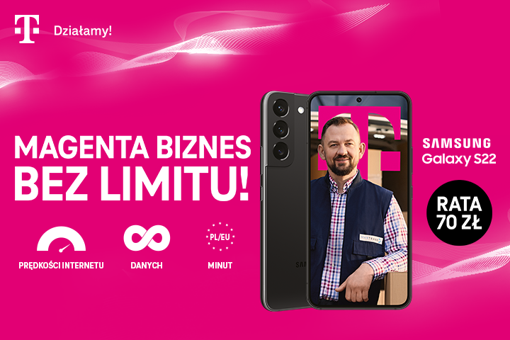 T-Mobile dowozi nielimitowany internet i rozmowy dla firm, a teraz także atrakcyjną ofertę na smartfon Samsung Galaxy S22. Startuje nowa kampania MagentaBIZNES