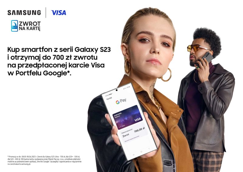 Tego jeszcze nie było: smartfony z serii Galaxy S23 ze zwrotem do 700 PLN na przedpłaconą kartę Visa