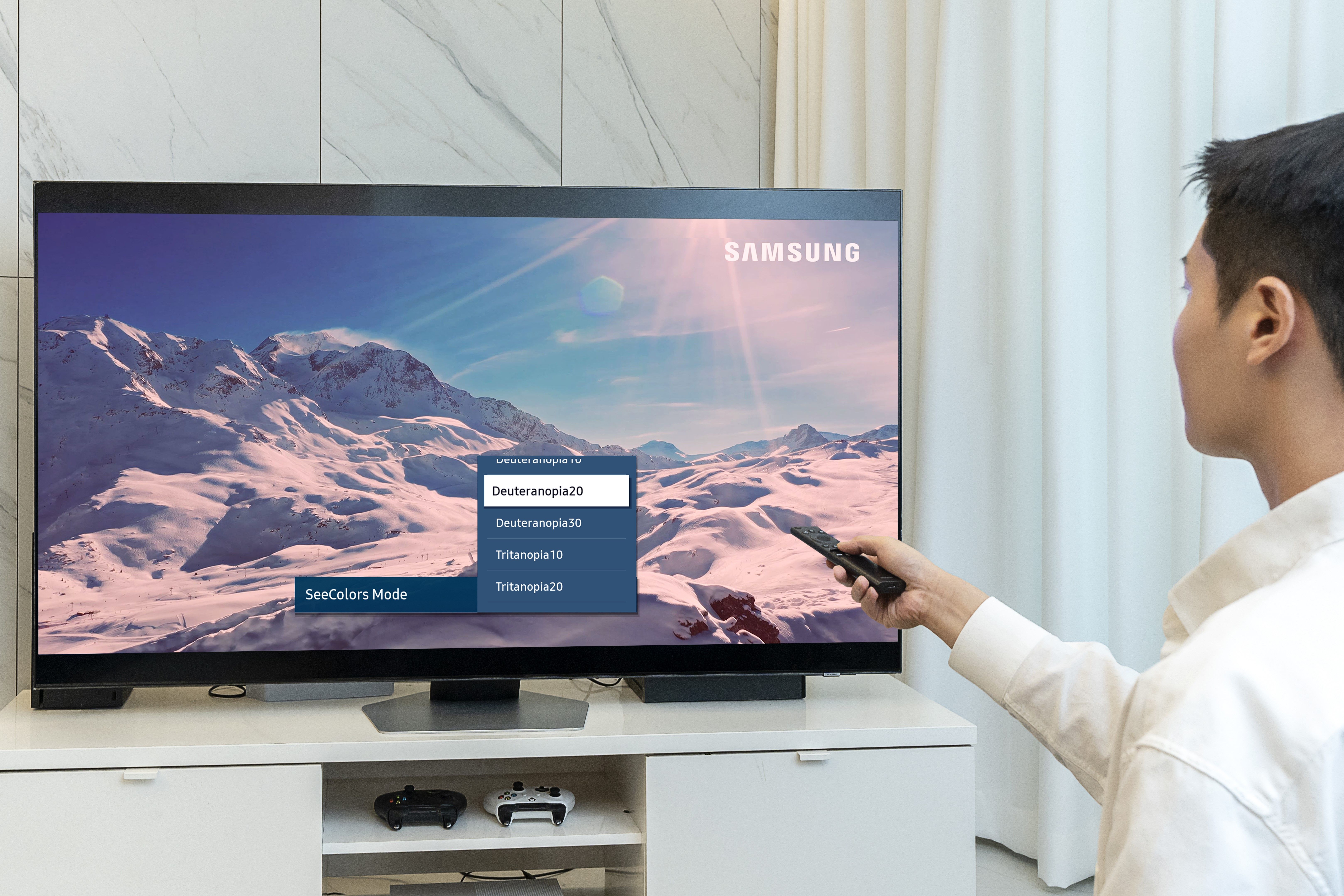 SeeColors dla osób z zaburzeniami widzenia barw w menu telewizorów i monitorów Samsung na 2023 rok