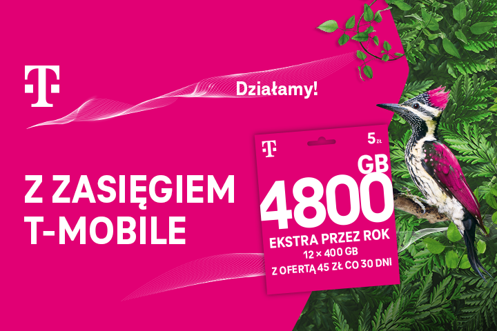 Rusza nowa kampania promująca 4800 GB ekstra przez rok w T-Mobile na kartę
