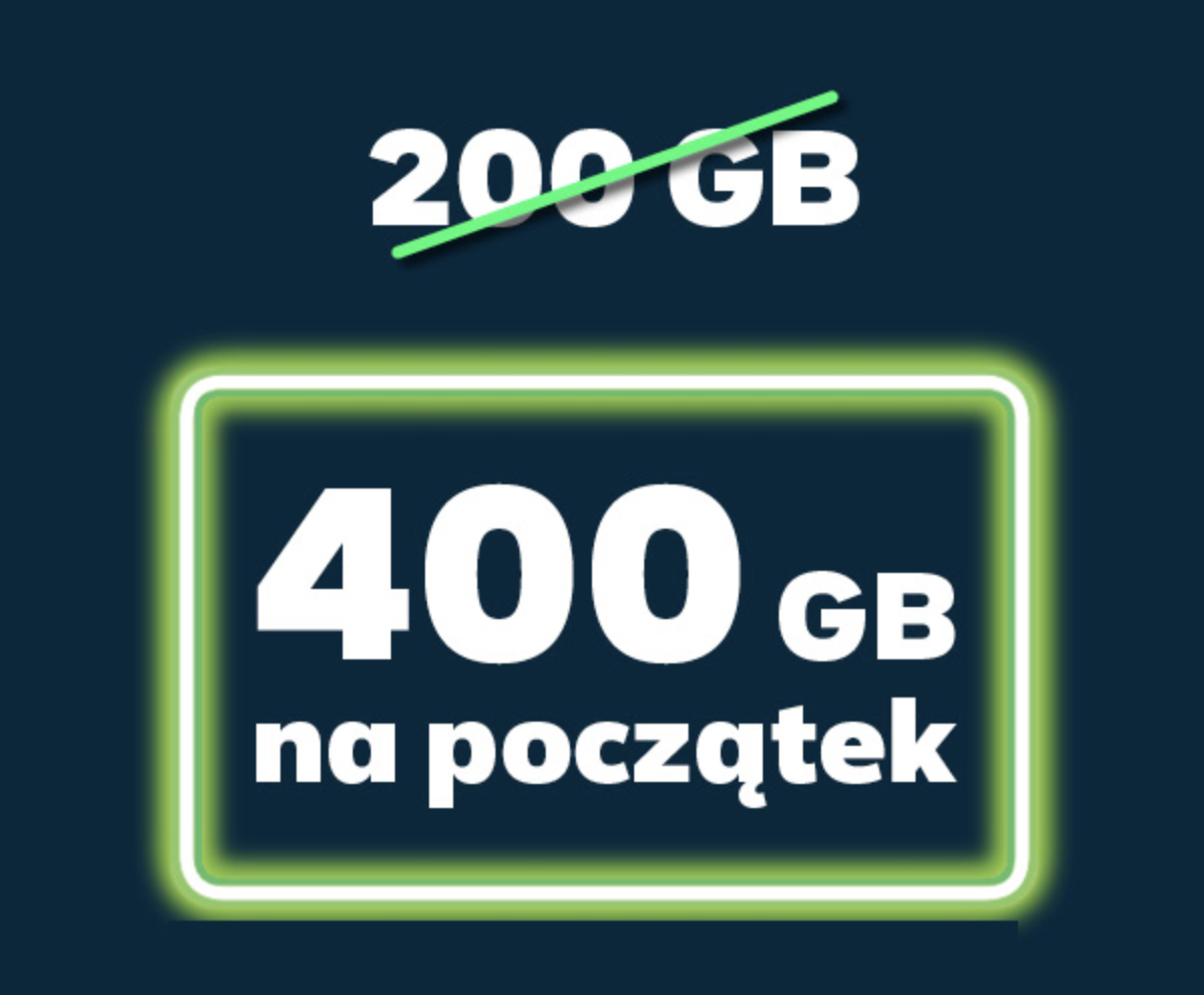 2 razy więcej, czyli 400 GB na początek w Plus na Kartę