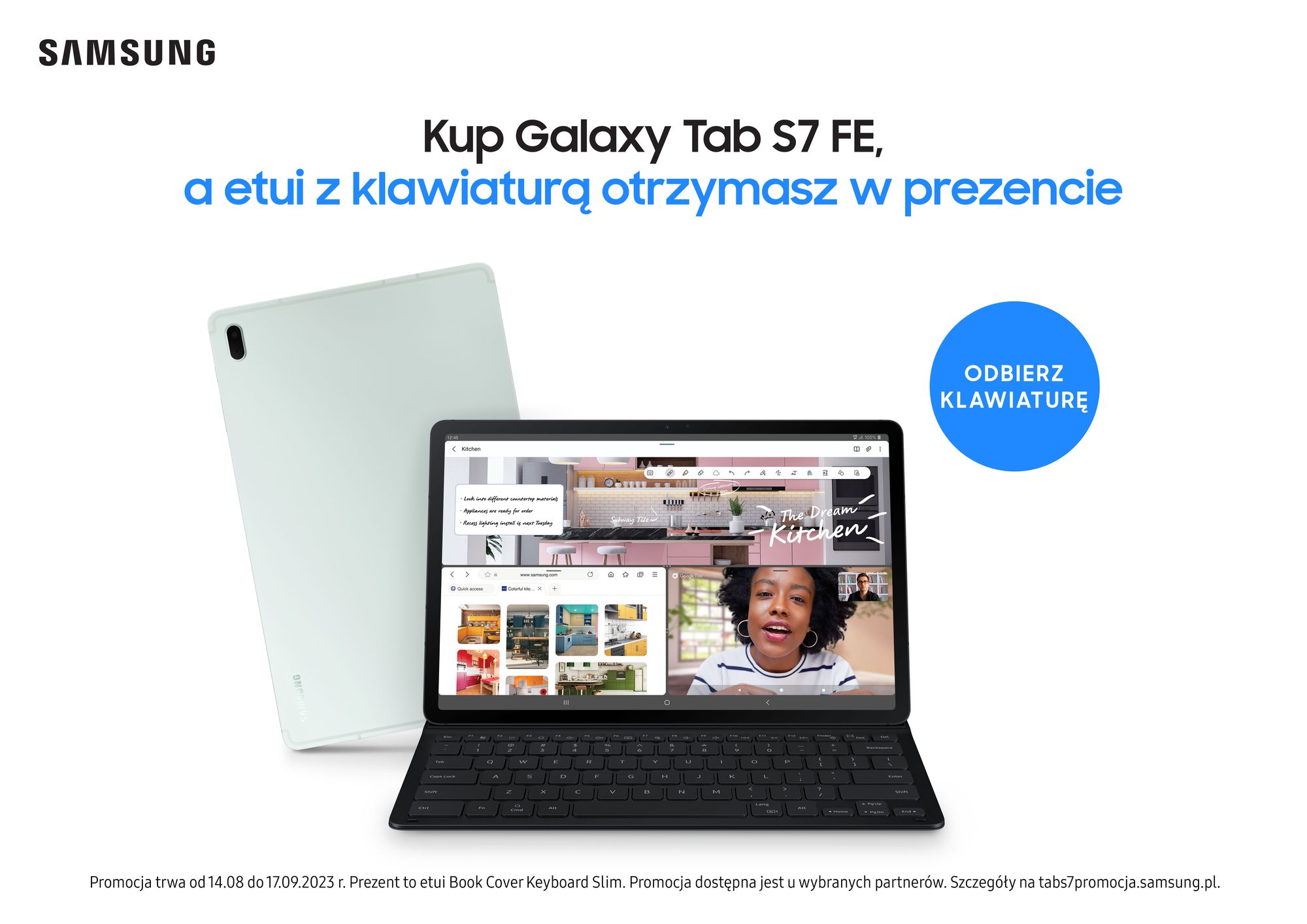 Kup tablet Galaxy Tab S7 FE i otrzymaj etui Book Cover Keyboard Slim w prezencie