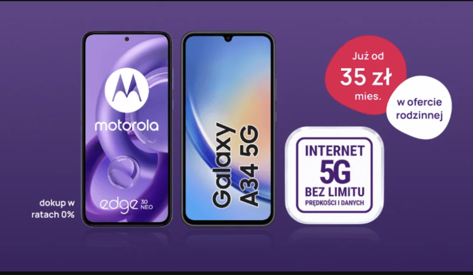 Internet 5G bez limitu prędkości i danych w smartfonie już od 35 zł miesięcznie w ofertach rodzinnych