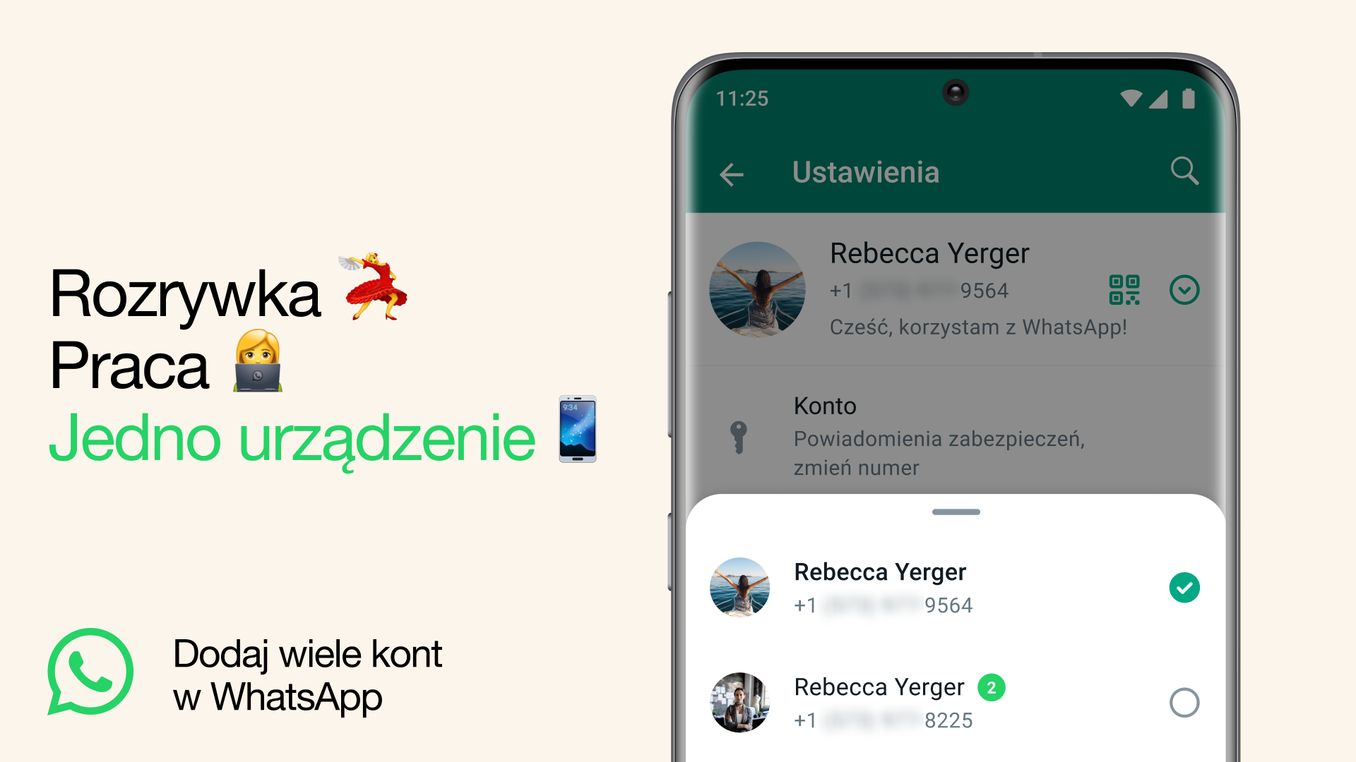 Przełączenie między kontami – Wiele kont już teraz w WhatsApp
