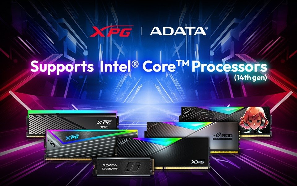 Prędkość i wydajność na najwyższym poziomie: Pamięci i dyski SSD ADATA w pełni obsługują procesory Intel® Core™ 14 Gen.