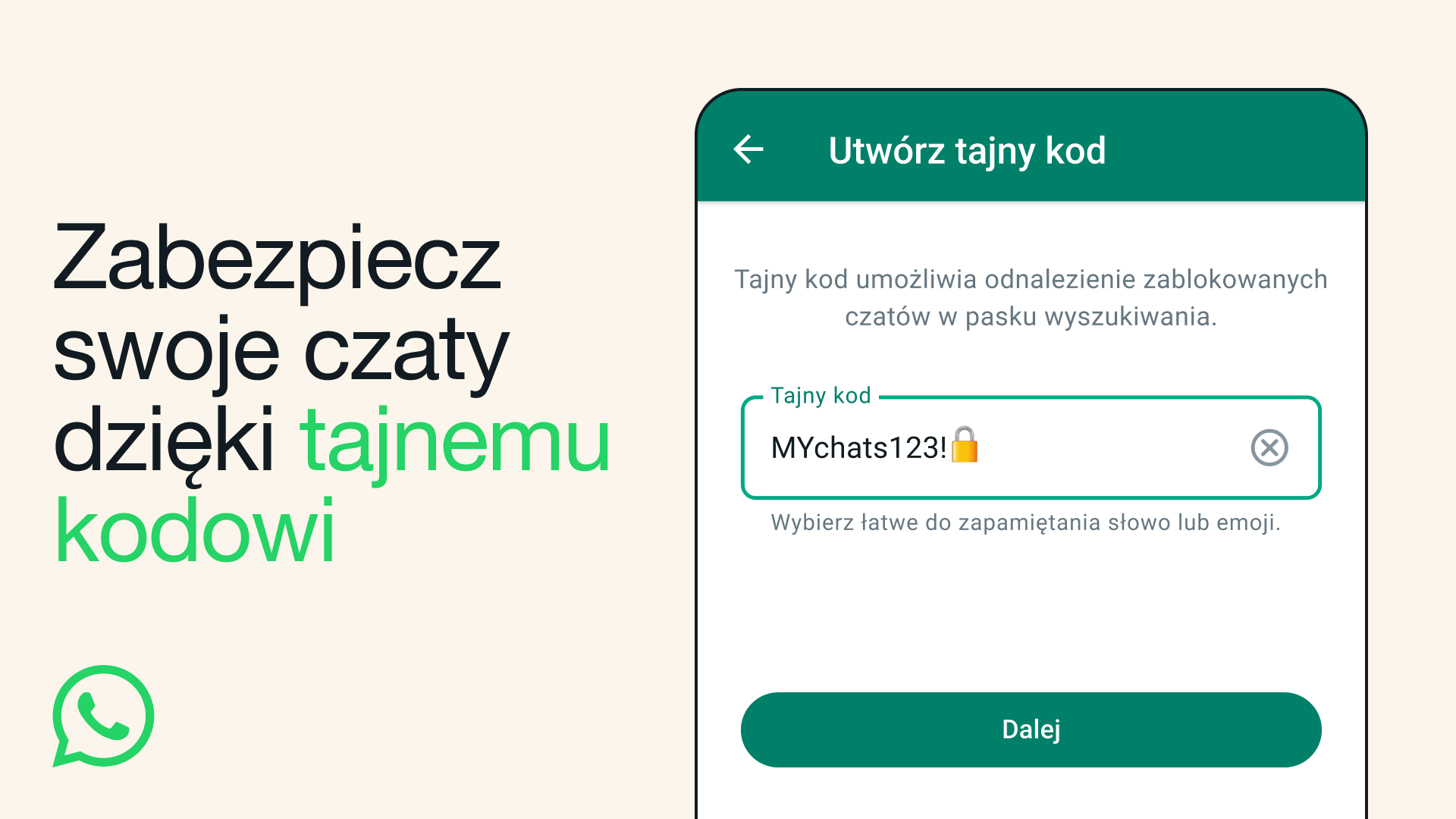 WhatsApp wprowadza tajny kod blokady czatu