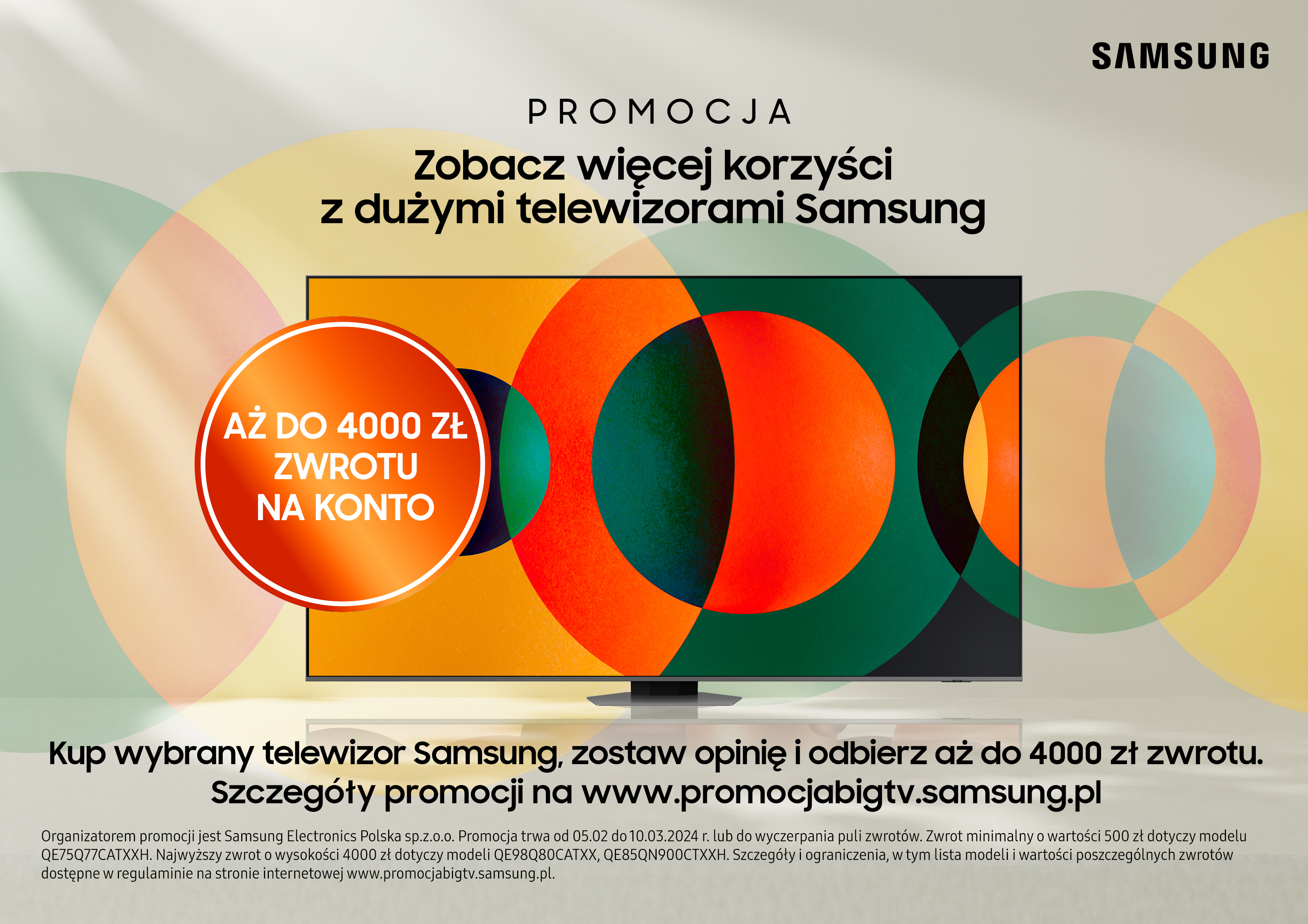 Kup telewizor Samsung Neo QLED lub QLED i odbierz aż do 4000 zł zwrotu