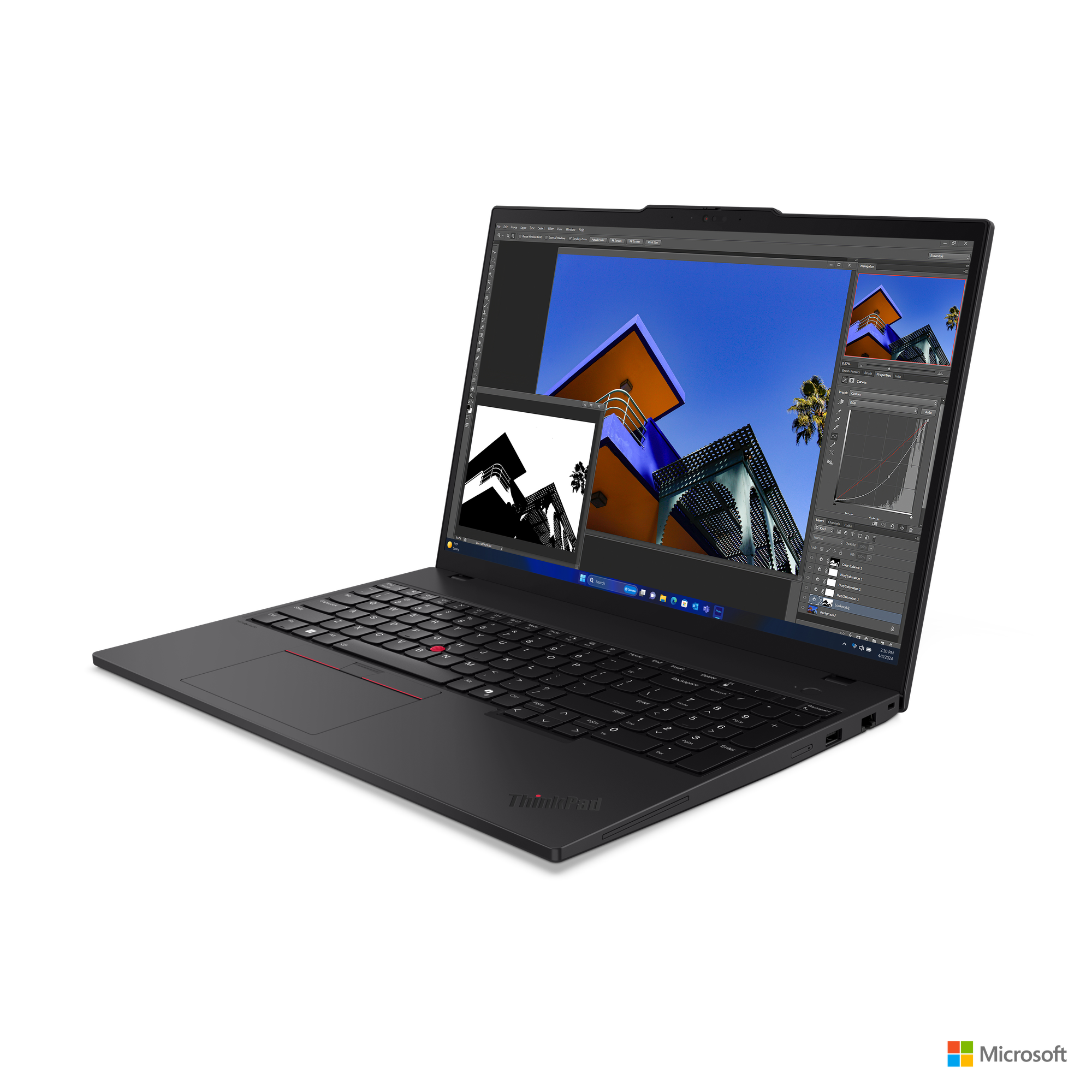 06 ThinkPad T16 3 Eclipse black Intel Front facing right
