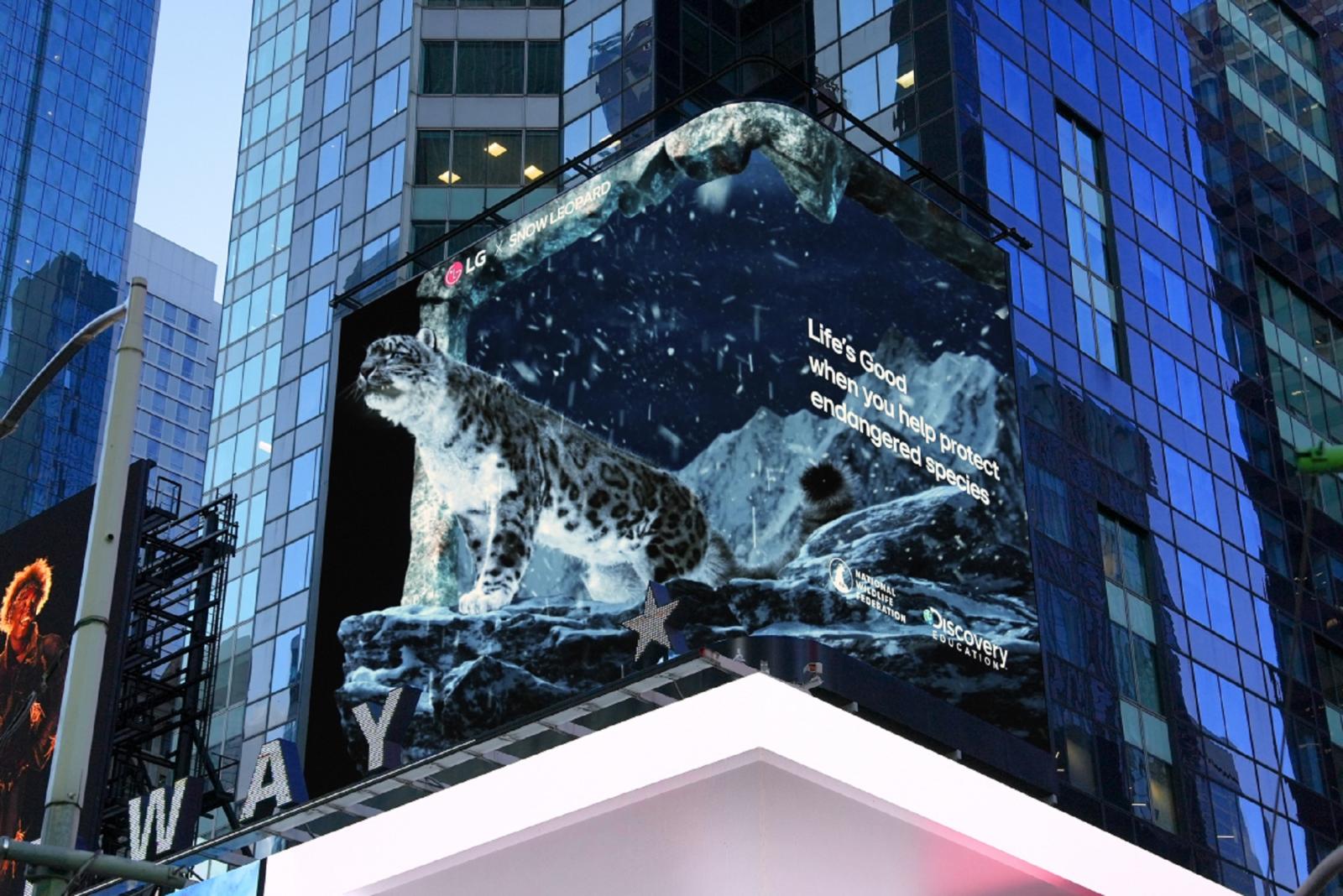 LG na Times Square rozpoczyna kampanię edukacyjną na temat gatunków zwierząt zagrożonych wyginięciem