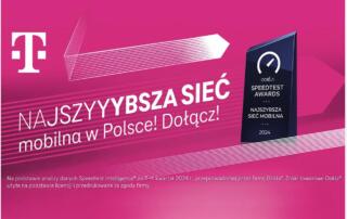 T-Mobile Polska ponownie z nagrodą Ookla dla Najszybszej Sieci Mobilnej w Polsce – Mobilna sieć operatora także najbardziej niezawodna.