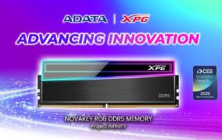 Pamięć XPG NOVAKEY RGB DDR5 z nagrodą CES 2026 "Best of Innovation"