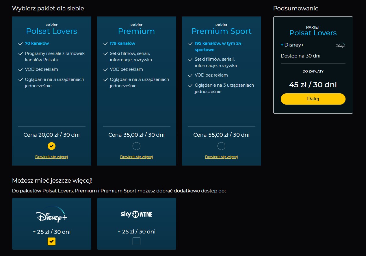 Disney+ i SkyShowtime taniej z pakietami Polsat Box Go