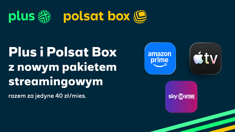 Klienci Plusa i Polsat Box jako jedyni na rynku mają dostępne do 5 spośród najważniejszych serwisów streamingowych na świecie – do dotychczas oferowanych Disney+, HBO Max i SkyShowtime właśnie dołączyły Amazon Prime oraz Apple TV. Plus i Polsat Box stają się w ten sposób wyjątkowym i największym agregatorem globalnych serwisów streamingowych na polskim rynku w tak atrakcyjnej cenie.