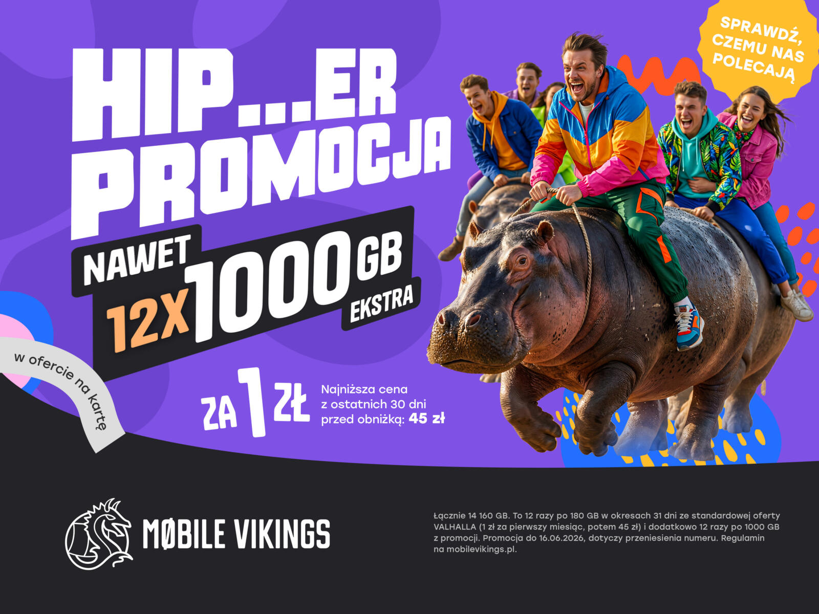 Nawet 12 000 GB Ekstra i pierwszy miesiąc za 1 ZŁ – Mobile Vikings startuje z nową promocją