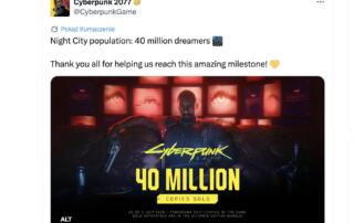 Cyberpunk 2077 przebił 40 mln sprzedanych kopii. Na podium gier wszech czasów